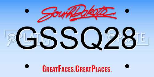 GSSQ28 South Dakota License Plate