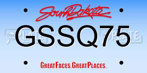 GSSQ75 South Dakota License Plate