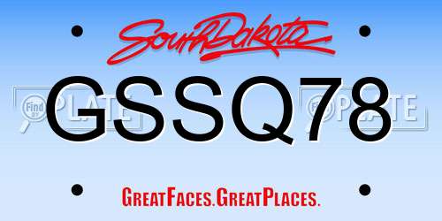 GSSQ78 South Dakota License Plate