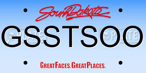 GSSTSOO South Dakota License Plate