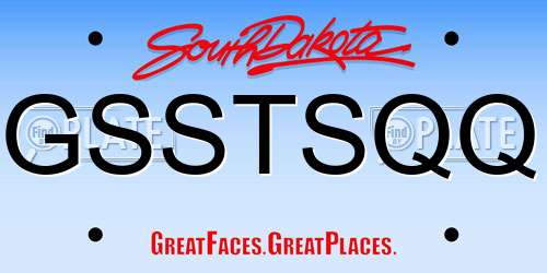 GSSTSQQ South Dakota License Plate