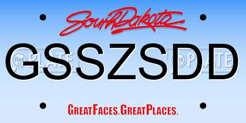 GSSZSDD South Dakota License Plate