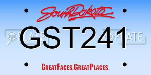 GST241 South Dakota License Plate