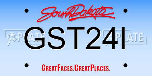 GST24I South Dakota License Plate