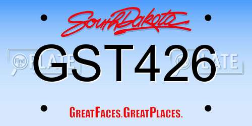 GST426 South Dakota License Plate