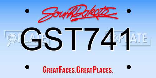 GST741 South Dakota License Plate