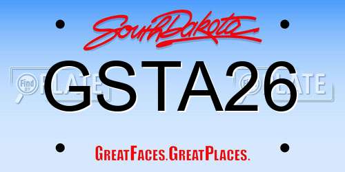 GSTA26 South Dakota License Plate