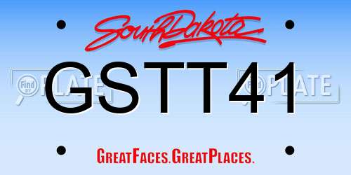 GSTT41 South Dakota License Plate