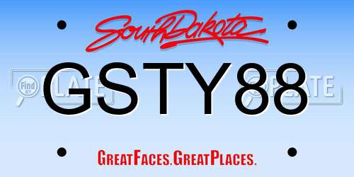 GSTY88 South Dakota License Plate