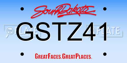 GSTZ41 South Dakota License Plate