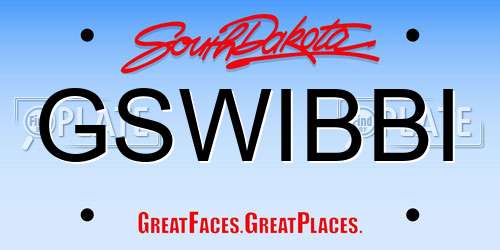 GSWIBBI South Dakota License Plate