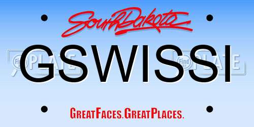GSWISSI South Dakota License Plate