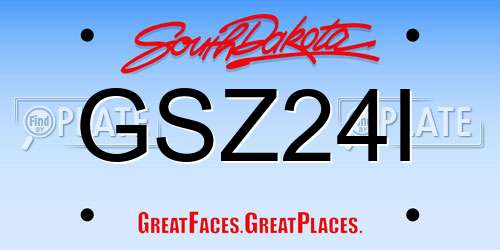 GSZ24I South Dakota License Plate