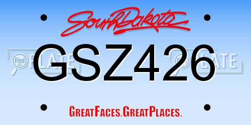 GSZ426 South Dakota License Plate