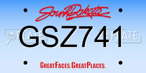 GSZ741 South Dakota License Plate