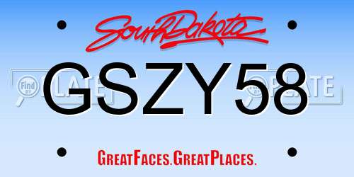 GSZY58 South Dakota License Plate
