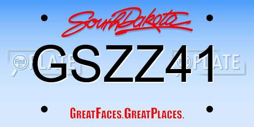 GSZZ41 South Dakota License Plate
