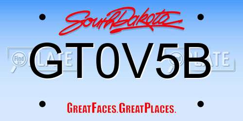 GT0V5B South Dakota License Plate