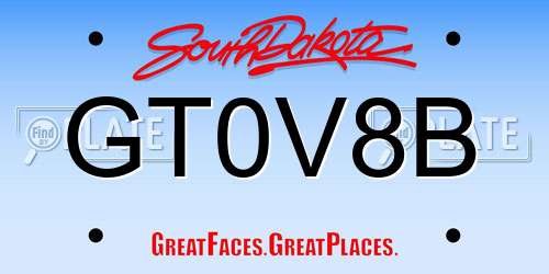 GT0V8B South Dakota License Plate