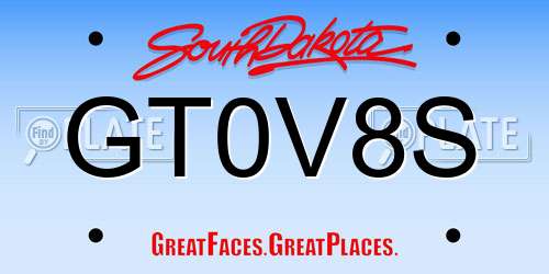 GT0V8S South Dakota License Plate