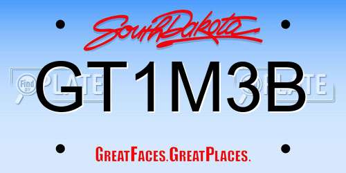 GT1M3B South Dakota License Plate