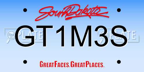GT1M3S South Dakota License Plate