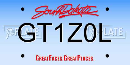 GT1Z0L South Dakota License Plate