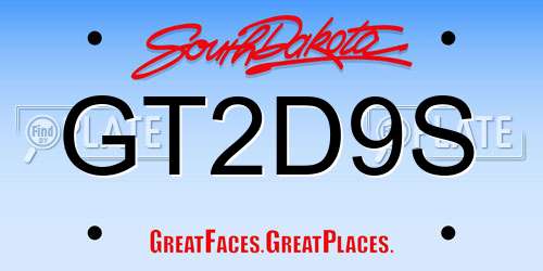 GT2D9S South Dakota License Plate