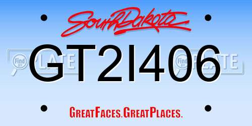 GT2I406 South Dakota License Plate