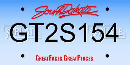 GT2S154 South Dakota License Plate