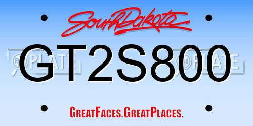 GT2S800 South Dakota License Plate