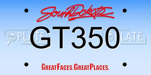 GT350 South Dakota License Plate