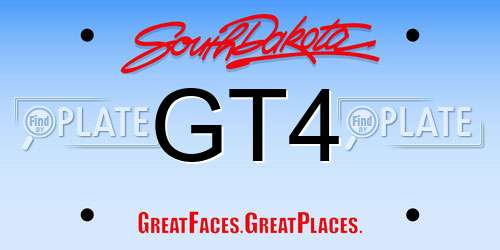 GT4 South Dakota License Plate