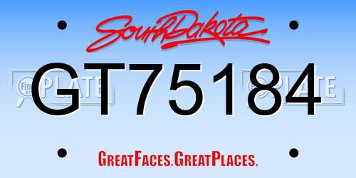 GT75184 South Dakota License Plate
