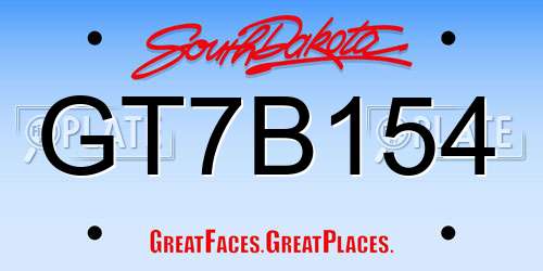 GT7B154 South Dakota License Plate