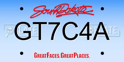 GT7C4A South Dakota License Plate