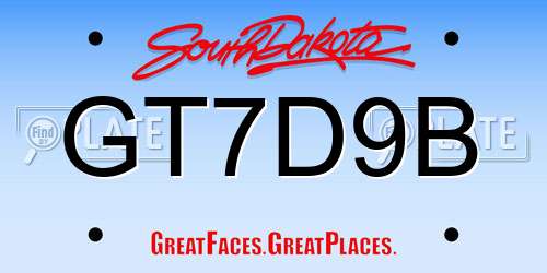 GT7D9B South Dakota License Plate