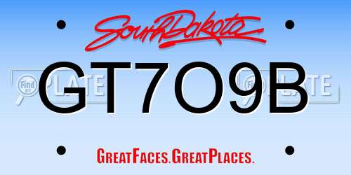 GT7O9B South Dakota License Plate