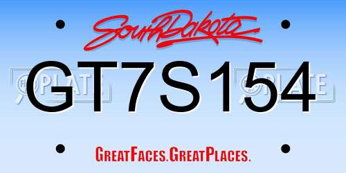 GT7S154 South Dakota License Plate