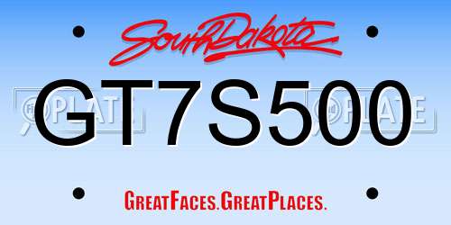 GT7S500 South Dakota License Plate