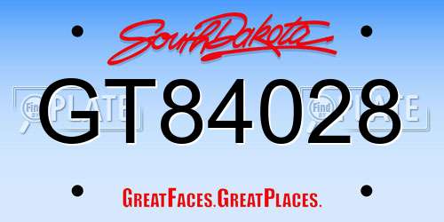 GT84028 South Dakota License Plate