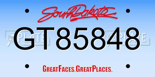 GT85848 South Dakota License Plate