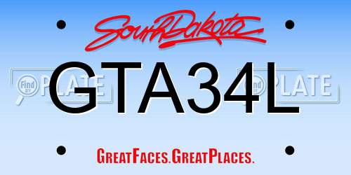 GTA34L South Dakota License Plate