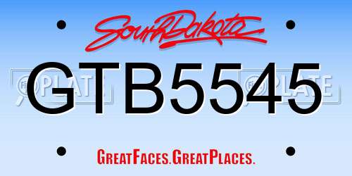 GTB5545 South Dakota License Plate
