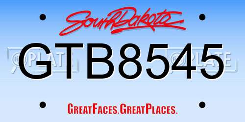 GTB8545 South Dakota License Plate