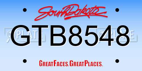 GTB8548 South Dakota License Plate