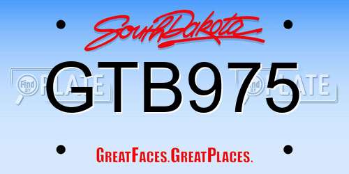 GTB975 South Dakota License Plate