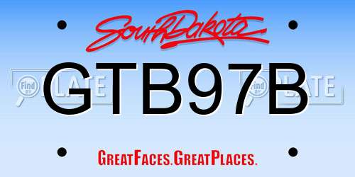 GTB97B South Dakota License Plate