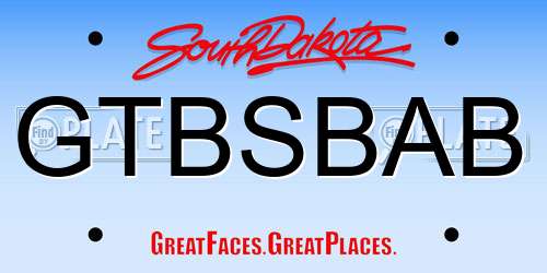 GTBSBAB South Dakota License Plate
