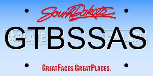 GTBSSAS South Dakota License Plate